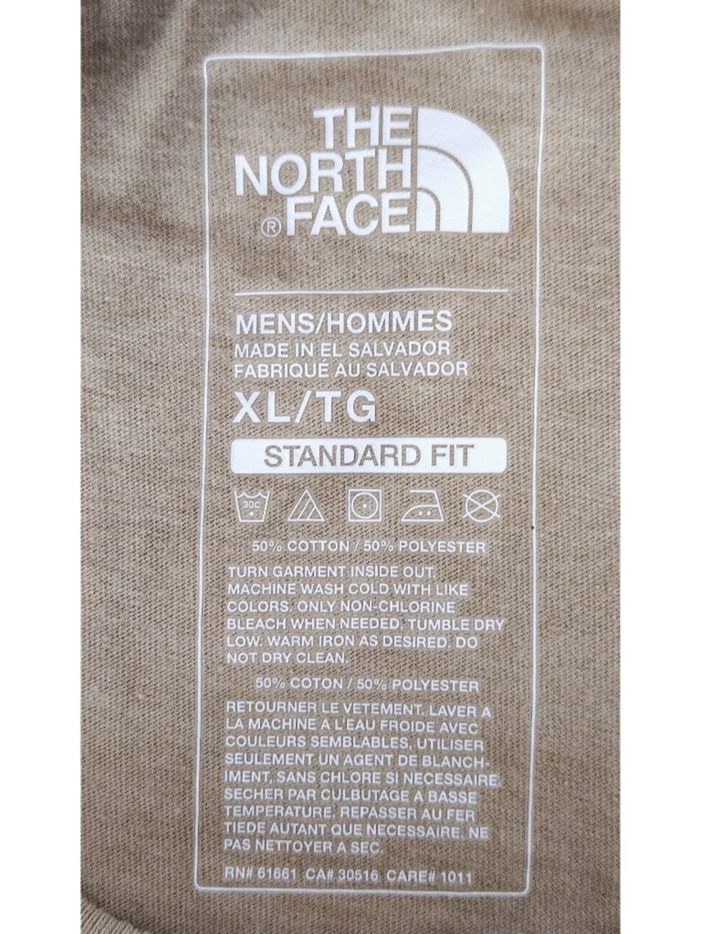 The North Face Shirt Mens XL Tan Large Logo Graphic Short Sleeve Casual Tee - Picture 4 of 6